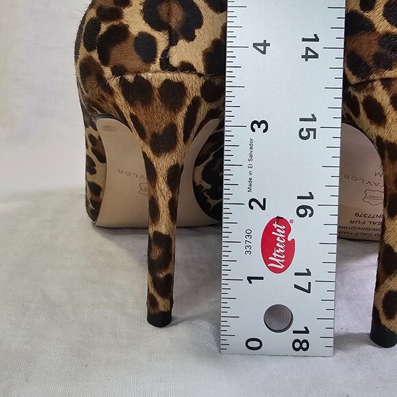 Ann Taylor Beck Leopard Print Calf Hair 3.5” Loafer Stiletto Heel Pump 9M - Picture 6 of 14